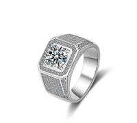 CWZZWS Open Rings For Women,Adjustable Ring Simplicity Fashion Silver Square Zircon Ring Romantic Jewelry Gift For Girl Women Couple Engagement Wedding Eternity Ring Xmas Gift