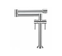 CWZZWS Pot Filler Kitchen Tap, Wall Mounted Telesfolding Sink Kitchen Faucet, Hot and Cold Water Double Joint Swing Arm Two Handles Single Hole Stove Faucet/D