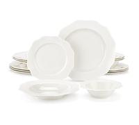 CWZZWS Tableware Set,16/32-PIECE European White Porcelain Tableware Set with Bowl,Dinner&Dessert&Soup Plate Set for 4/8 (Wit 16_Piece) (Wit 16_Piece)