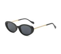 CWZZWS Vintage Oval Sunglasses Women Fashion Unique Metal Chain Legs Eyewear Shades UV400 Men Cat's Eye Olive Green Sun Glasses