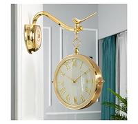 CWZZWS Wall Clock Luxurious Wall-Mounted Double Sided Clock, Bird Decor Metal 3D Rotating Wall Clocks, Indoor Mute Wall Watch, Wall Hanging Decorative Home Decor