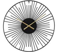 CWZZWS Wall Clock Modern Art Wall Clock Round Oversized Wall Clock, Black Silent Non-Ticking Metal Wall Clocks,Classical Large Wall Clock for Living Room Bedroom Office Silent