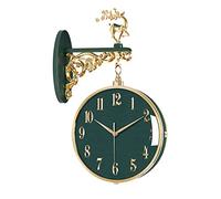 CWZZWS Wall Clock Modern Wall Clock Double Sided, Fashion Deer Decor Double-Sided Hanging Clocks, 3D Rotating Wall Watch Mute Movement Clock, Wall-Mounted Decorative Home Art Decor