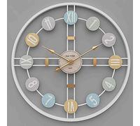 CWZZWS Wall Clock, Outdoor Garden Wall Clock, Silent Large Simple Modern Garden Wall Clock Wrought Iron Outdoor Clock Creative Round Clock for Indoor Walls Courtyards Living Ro