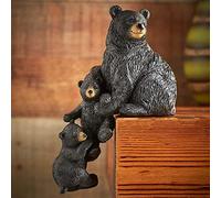 CWZZWS Winter Ornament-Polar Bear, Santas Claus Snowman, Gnome, Black Bear Figurines, Table Decorations, Resin Craft Ornament Shelf Table Gift,black bears