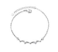 CWZZWS Women's 925 Bracelet,ECG Bracelet Heartbeat Cardiogram Sweet and Versatile Love Wave ECG Art,Ladies Fashion Wrist Wear European and American Style Bracelet Jewelry