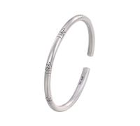 CWZZWS women's jewelry Girls accessories Silver Bracelet, Vintage 925 Sterling Silver Bangle for Women Opening Carving Bamboo Leaves Charm Fashion Jewelry Gifts Birthday Gift jewlery