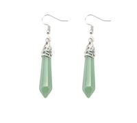 CWZZWS Womens Natural Stone Earrings - Creative Geometric Handmade Malachite Prism Pendant,Bohemia Natural Raw Gemstone Women Party Gift ui