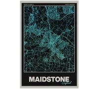 CX-Icons Maidstone Street Map Poster Print | England | Gradient | A4