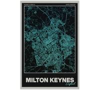 CX-Icons Milton Keynes Street Map Poster Print | England | Gradient | A2