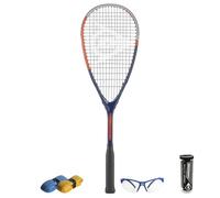 CX Pro Sport Tristorm Pro Squash Set - Includes 1 Dunlop Tristorm Pro Racket, 3 Competition Balls, 1 Dunlop Protective Eyewear Competition blue & 2 CX Pro Sport Grips - Exclusive Bundle