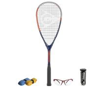 CX Pro Sport Tristorm Pro Squash Set - Includes 1 Dunlop Tristorm Pro Racket, 3 Competition Balls, 1 Dunlop Protective Eyewear Competition red & 2 CX Pro Sport Grips - Exclusive Bundle