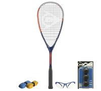 CX Pro Sport Tristorm Pro Squash Set - Includes 1 Dunlop Tristorm Pro Racket, 3 Intro Balls, 1 Dunlop Protective Eyewear Competition blue & 2 CX Pro Sport Grips - Exclusive Bundle