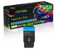 CX310dn Compatible for Lexmark Toner Cartridge with Chip CX310dn CX410de CX410dte CX410e CX510de CX510dhe Printers (1 Pack Cyan)