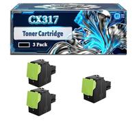 CX317 Toner Cartridge Compatible for Lexmark CX317 CS317 CS417 CS317dn CS417dn CX417 CX417 CX317dn CX417de CS517 CS517de CX517 CX517de Printers, With Chip Large Capacity 3000 Pages (3 Pack Black)