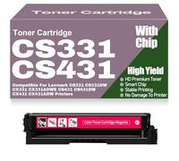 CX331 CX431 CS331 CS431 Toner Cartridges with Chip 20N20C0 20N20K0 20N20M0 20N20Y0 Compatible for Lexmark CS331 CS331DW CX331 CX331ADWE CS431 CS431DW CX431 CX431ADW,Magenta-CS331