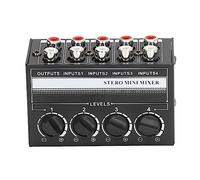 CX400 Mini Passive Stereo Mixer 4 Channel Portable Sound Audio Mixer For CD Player Tape Drive Computer Phone Tablet White Metal 276g
