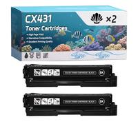 CX431 Toner Cartridges Compatible for Lexmark CS431 CX431 Printers, High-Definition Printing Effect with Chip, 5500 Pages (2 Pack Black)