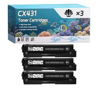 CX431 Toner Cartridges Compatible for Lexmark CS431 CX431 Printers, High-Definition Printing Effect with Chip, 5500 Pages (3 Pack Black)