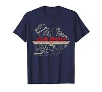 CX500 Engine Distressed Retro Design T-Shirt, Men, Navy Blue, XX-Large