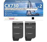 CX730 Compatible Replacement Toner Cartridge for Lexmark C4342 C4352 CS730de CS735de CX730de CX735adse CX737adzse CX737adzse Printer, High Yield 5000 Pages, Easy to Install,Black-2 pack