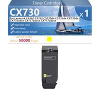 CX730 Toner Cartridge Compatible for Lexmark C4342 C4352 CS730de CS735de CX730de CX735adse CX737adzse CX737adzse Printers, High Yield 5000 Pages, Clear Printing,Yellow-1 pack