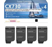 CX730 Toner Cartridge Compatible for Lexmark C4342 C4352 CS730de CS735de CX730de CX735adse CX737adzse CX737adzse Printers, High Yield 5000 Pages, Clear Printing,Black-4 pack