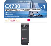 CX730 Toner Cartridge Compatible for Lexmark C4342 C4352 CS730de CS735de CX730de CX735adse CX737adzse CX737adzse Printers, High Yield 5000 Pages, Clear Printing,Magenta-1 pack