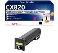 CX820 Toner Cartridge Extra High Yield Compatible for Lexmark CS820de CS820dte CS820dtfe CX820de CX820dtfe CX825de Printers, Clear and Sharp,Black-1 pack