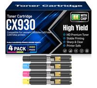 CX930 Black Cyan Yellow Magenta Toner Cartridges Compatible 85D0HK0 85D0HCO 85D0HMO 85D0HY0 Toner for Lexmark Cx930dse Cx931dse Cx931dtse Printers with chip