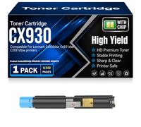 CX930 Black Cyan Yellow Magenta Toner Cartridges Compatible 85D0HK0 85D0HCO 85D0HMO 85D0HY0 Toner for Lexmark Cx930dse Cx931dse Cx931dtse Printers with chip