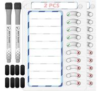 CXAFQ 2Pcs Magnetic Whiteboard For Fridge,Includes 8 Magnetic Stickers, 2 Erasable Pens, And 2 Magnetic Chore Chart For Kids, Size 22 * 17cm, Weekly Planner On The Refrigerator Desktop Magnetic Board