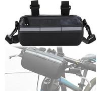 CXAFQ Bike Handlebar Bag, Black Mountain Bike Handlebars, Size 20 * 10Cm, Capacity 2.5L, Weight 175G, Material 600D Film with Reflective Strip, Safe and Waterproof, Strap Delivery, Waterproof Pouch