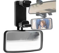 CXAFQ Black Baby Car Mirror, 13 * 15cm, Car Mirror Baby Rear View, Universal Head With 360 ° Adjustable Rotation, High Definition Design For Large Curved Surfaces, Adapt To Different Car Models