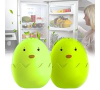 CXAFQ CXAFQ Pack of Two, Fridge Deodoriser, Fridge Deodoriser Freshener Odour Eliminator, Cute Chick Shaped, Fridge Air Freshener, Stop Your From Giving Off Bad Odours(Green * 2)