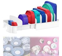 CXAFQ Food Storage Divider, Cupboard Storage Organiser, Pan Lid Holder, 37*27*6cm, Scalable Lid Bracket, Equipped With Adjustable Partitions, Suitable For Kitchen Storage Of Various Food Container