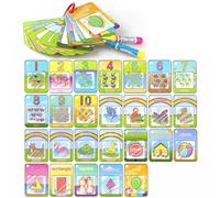 CXAFQ Reusable Cognitive Water Painting Cards, Magic Water Drawing Book Water Coloring Book Doodle With Magic Pen Painting Board For Children Education Drawing Toy, Learn Shapes, Numbers, Colours
