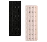 Cxapnstou Corset Bra Extender 7-18 Hook 3/4 Inch Spacing, 2pcs:8hook/Light Beige&Black, 8 Hooks