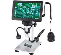 CXBBFUR 1200X Digital Microscope Magnification, FHD 1080P Video Microscope, 7.0 Inch Screen, Wired Remote, 90° Adjustable Screen, PC View Windows & Mac OS Compatible
