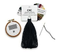 CXC 310 Black Cross Stitch Embroidery 6-Strand Mouline Thread, Colour Matches DMC (310 Black, 40 metres)