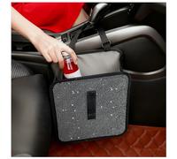 CXCCOI Foldable Rhinestone Car Trash Cans,Hanging Car Trash Bin as Stylish Decorations & Seat Organizer,Large Capacity Cars Garbage Can as Bling Cars Accessories for Women