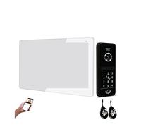 CXCDSS Doorbell Camera Wireless, Tuya 1080P Video Intercom System Home Password Card Unlock Apartment Villa Call Entry Phone Doorbell 4 Wires(Nero)