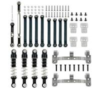CXDOUDSW MN MN98 MN99S Metal Link Rod Pull Rod Suspension Mount Compatible with 1 12 Scale RC Car Shock Absorber Upgrade Parts Compatible With Various RC Models(Black)