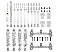 CXDOUDSW MN MN98 MN99S Metal Link Rod Pull Rod Suspension Mount Compatible with 1 12 Scale RC Car Shock Absorber Upgrade Parts Compatible With Various RC Models(Silver)