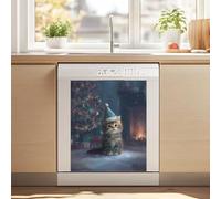 Cxdvotvy Cat Printed Dishwasher Magnet Cover for The Front Washers Fridge Panel Decal Cover Magnet Sticker Fridge Panel Decal for Home Kitchen Decor 21.65 x 26 Inch