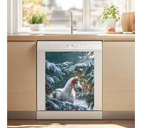 Cxdvotvy Dishwasher Magnet Cover Horse Tree Printed Kitchen Dishwasher Magnetic Sticker Reusable Refrigerator Magnet Cover for The Front Fridge Panel Decal Pad, Christmas Decor