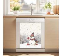 Cxdvotvy Snowman Star Printed Dishwasher Magnet Cover Front Door Refrigerator Magnet Decor Sticker The Front Magnetic Dishwasher Panel Decal Cover for Kitchen, Christmas Decor