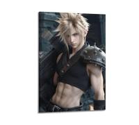 CXEEUDFFN Video Game Final Fantasy Poster Cloud Strife Final Fantasy VII Poster Decorative Painting Canvas Wall Posters And Art Picture Print Modern Family Bedroom Decor Posters 08x12inch(20x30cm)