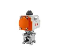 CXFCIHFT 1-1/4" Pneumatic Ball Valve Stainless Steel Female thread Double Acting Three Piece Pneumatic quick cut-off ball valves
