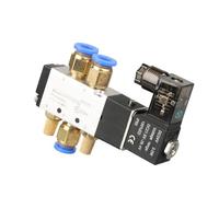 CXFCIHFT 4V110-06 1/8" Pneumatic Solenoid Valve 5 Way 2 Position Electric Magnetic Valves DC12V 24V 110V220V(Verde)